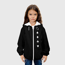 Куртка с капюшоном детская Вини червы бубны крести, цвет: 3D-белый — фото 2
