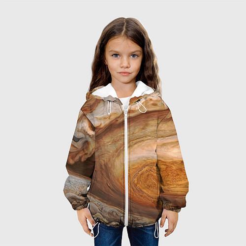 Детская куртка Волны Юпитера - star dust / 3D-Белый – фото 3