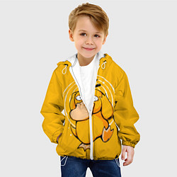 Куртка с капюшоном детская Псидак желтая утка покемон, цвет: 3D-белый — фото 2