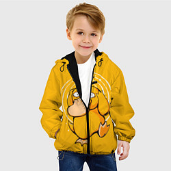 Куртка с капюшоном детская Псидак желтая утка покемон, цвет: 3D-черный — фото 2