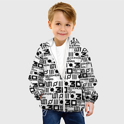 Куртка с капюшоном детская Thirty Seconds to Mars pattern rock, цвет: 3D-белый — фото 2
