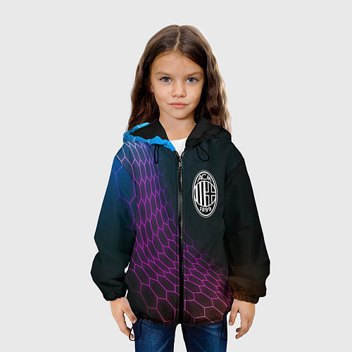 Детская куртка AC Milan футбольная сетка / 3D-Черный – фото 3