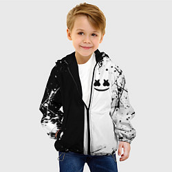Куртка с капюшоном детская Marshmello краски музыка, цвет: 3D-черный — фото 2