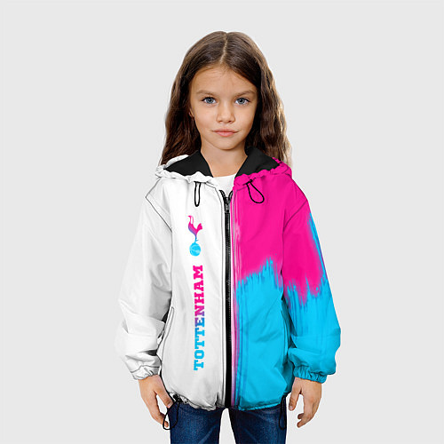 Детская куртка Tottenham neon gradient style по-вертикали / 3D-Черный – фото 3