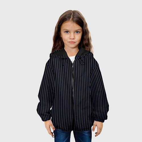 Детская куртка Тёмный синий в полоску / 3D-Черный – фото 3