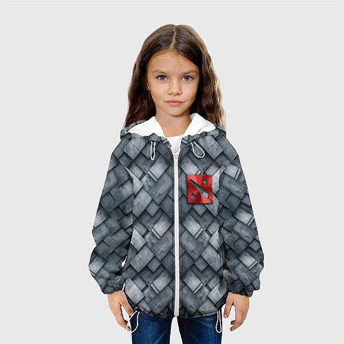 Детская куртка Dota - metal texture logo / 3D-Белый – фото 3