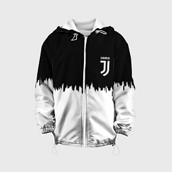 Куртка с капюшоном детская Juventus белый огонь текстура, цвет: 3D-белый