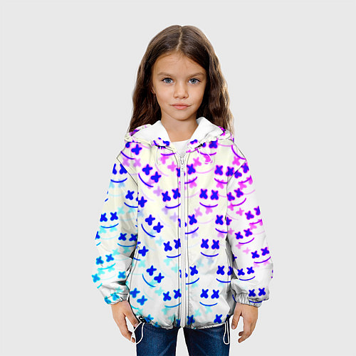 Детская куртка Marshmello pattern neon / 3D-Белый – фото 3