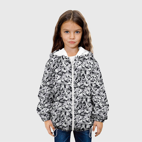 Детская куртка Пикселированный городской серый камуфляж / 3D-Белый – фото 3