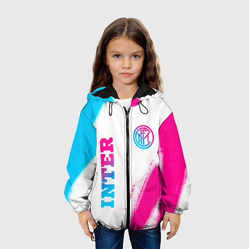 Детская куртка Inter neon gradient style вертикально / 3D-Черный – фото 3