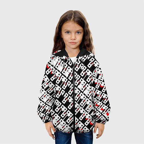 Детская куртка Абстрактный узор на чёрном фоне / 3D-Черный – фото 3
