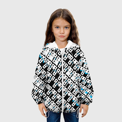 Детская куртка Абстрактный узор на чёрном фоне / 3D-Белый – фото 3