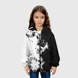Куртка с капюшоном детская Mercedes benz sport germany steel, цвет: 3D-черный — фото 2