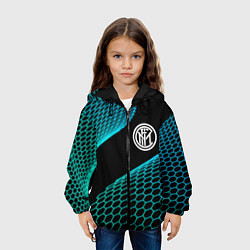 Куртка с капюшоном детская Inter football net, цвет: 3D-черный — фото 2