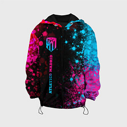 Куртка с капюшоном детская Atletico Madrid - neon gradient по-вертикали, цвет: 3D-черный