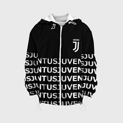 Куртка с капюшоном детская Juventus pattern fc club steel, цвет: 3D-белый