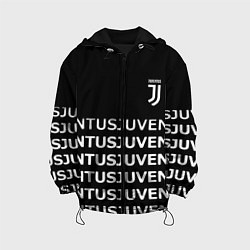 Куртка с капюшоном детская Juventus pattern fc club steel, цвет: 3D-черный