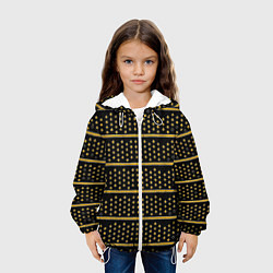 Куртка с капюшоном детская Жёлтые круги и полосы, цвет: 3D-белый — фото 2
