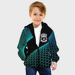 Куртка с капюшоном детская Liverpool football net, цвет: 3D-черный — фото 2
