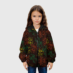 Куртка с капюшоном детская Разноцветные жуки носороги, цвет: 3D-черный — фото 2
