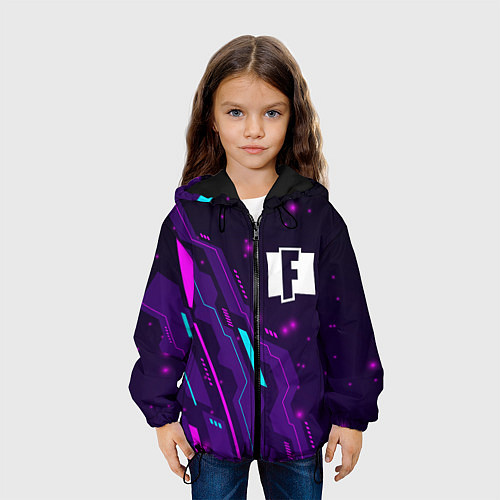 Детская куртка Fortnite neon gaming / 3D-Черный – фото 3