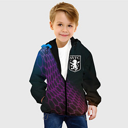 Куртка с капюшоном детская Aston Villa футбольная сетка, цвет: 3D-черный — фото 2