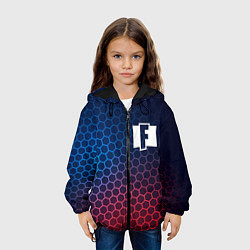 Куртка с капюшоном детская Fortnite неоновые соты, цвет: 3D-черный — фото 2