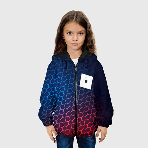 Детская куртка Roblox неоновые соты / 3D-Черный – фото 3
