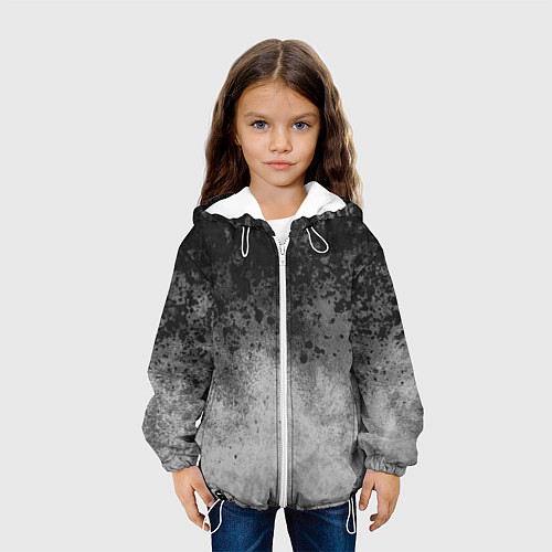 Детская куртка Абстракция - серые чернила / 3D-Белый – фото 3