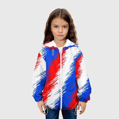 Детская куртка Триколор штрихи красок / 3D-Белый – фото 3