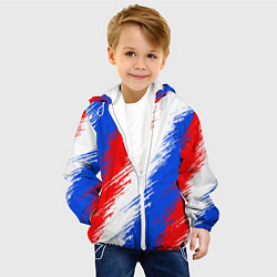 Куртка с капюшоном детская Триколор штрихи красок, цвет: 3D-белый — фото 2