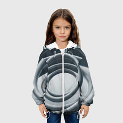 Куртка с капюшоном детская Серые кольца, цвет: 3D-белый — фото 2