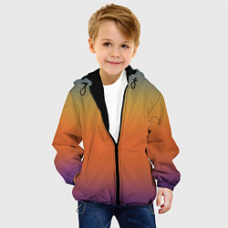 Куртка с капюшоном детская Градиент цвета заката, цвет: 3D-черный — фото 2