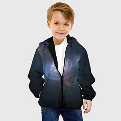 Куртка с капюшоном детская Спиральная галактика, цвет: 3D-черный — фото 2