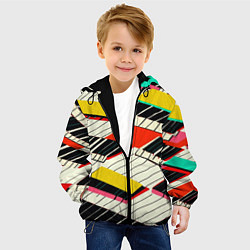 Куртка с капюшоном детская Пианинка, цвет: 3D-черный — фото 2