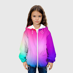 Куртка с капюшоном детская Colorful gradient, цвет: 3D-белый — фото 2