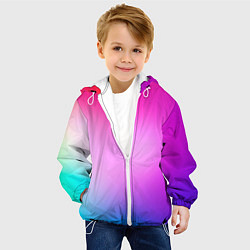 Куртка с капюшоном детская Colorful gradient, цвет: 3D-белый — фото 2