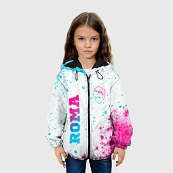 Куртка с капюшоном детская Roma neon gradient style вертикально, цвет: 3D-черный — фото 2