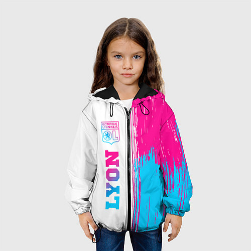 Детская куртка Lyon neon gradient style по-вертикали / 3D-Черный – фото 3