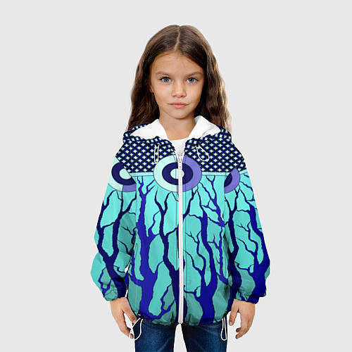 Детская куртка Turquoise abstraction / 3D-Белый – фото 3