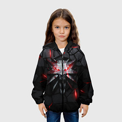 Куртка с капюшоном детская Символ волка на плитах с подсветкой, цвет: 3D-черный — фото 2