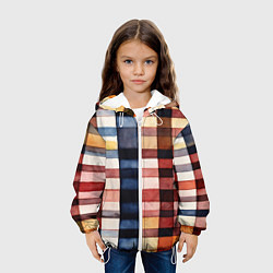 Куртка с капюшоном детская Акварельная клетка, цвет: 3D-белый — фото 2
