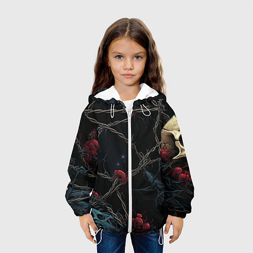 Детская куртка Череп и кровавые ягоды / 3D-Белый – фото 3