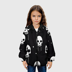 Куртка с капюшоном детская Слёзы черепов, цвет: 3D-черный — фото 2