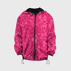 Куртка с капюшоном детская Яркий розовый абстракция, цвет: 3D-черный
