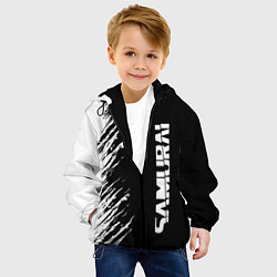 Куртка с капюшоном детская Самурай штрихи - киберпанк 2077, цвет: 3D-черный — фото 2