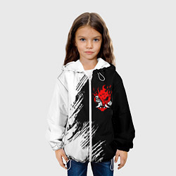 Куртка с капюшоном детская Логотип самурая из киберпанка 2077, цвет: 3D-белый — фото 2