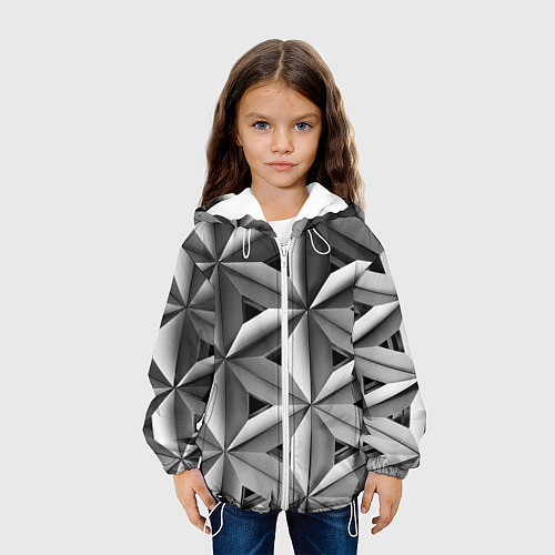 Детская куртка Черно белый узор / 3D-Белый – фото 3