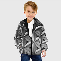 Куртка с капюшоном детская Черно белый узор, цвет: 3D-черный — фото 2