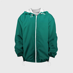 Куртка с капюшоном детская Градиент нефритовый зелёный, цвет: 3D-белый